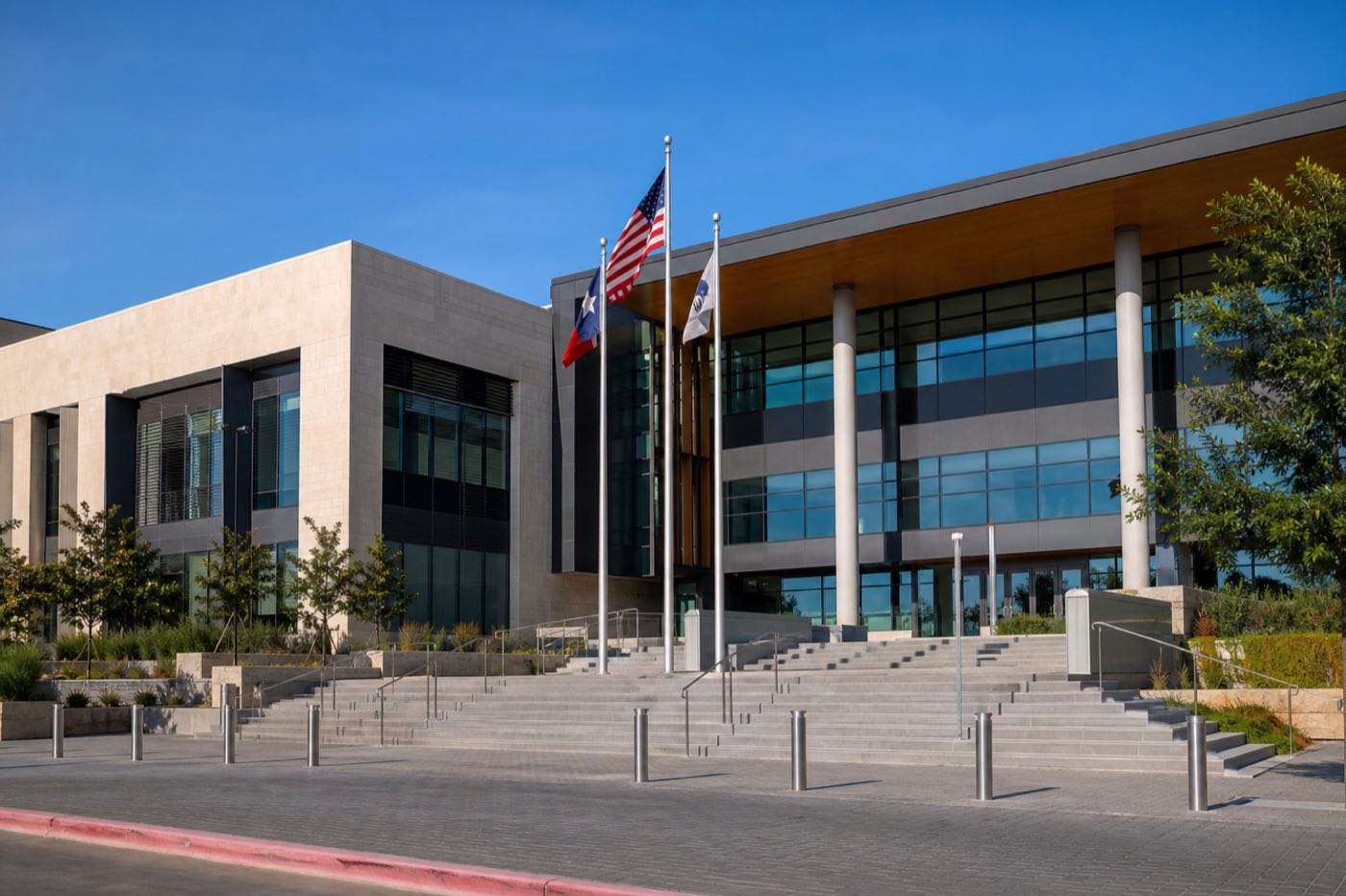 Municipal government building with classical columns